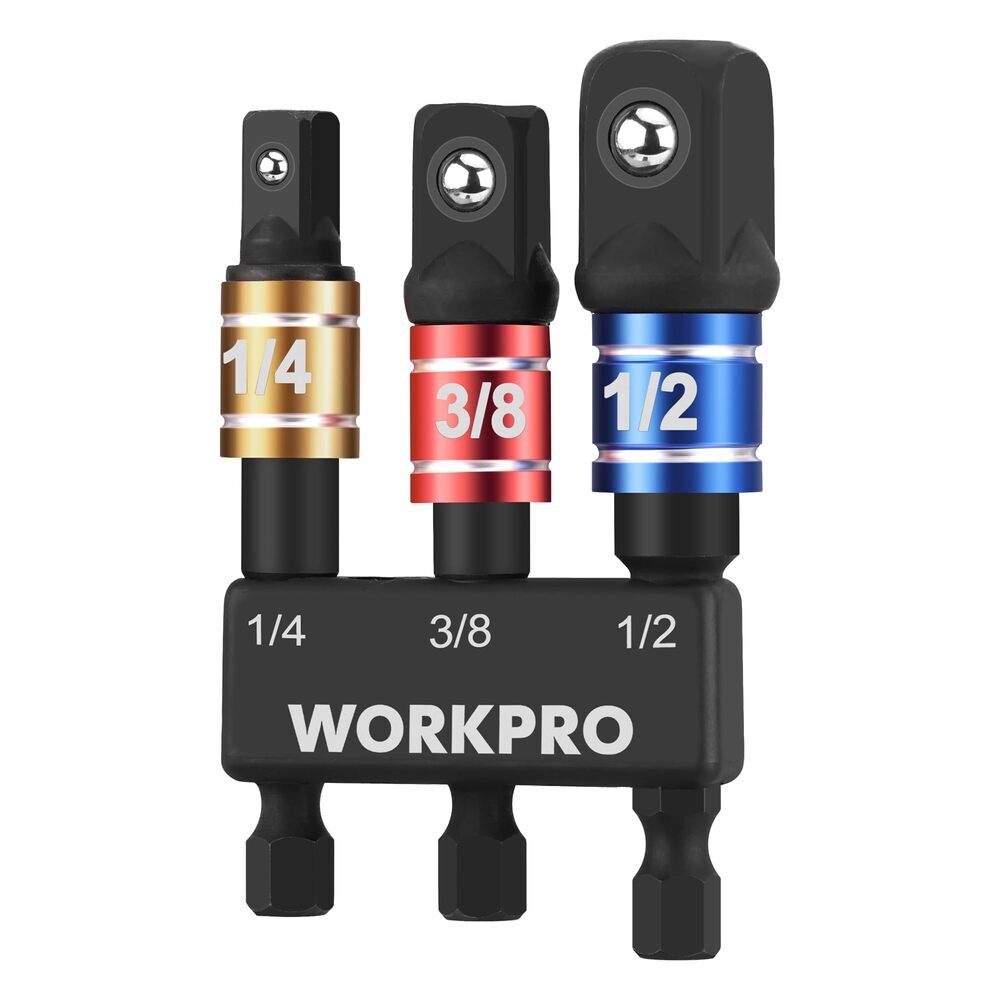 WORKPRO 3PCS Impact Grade Socket Adapter Set by WORKPRO