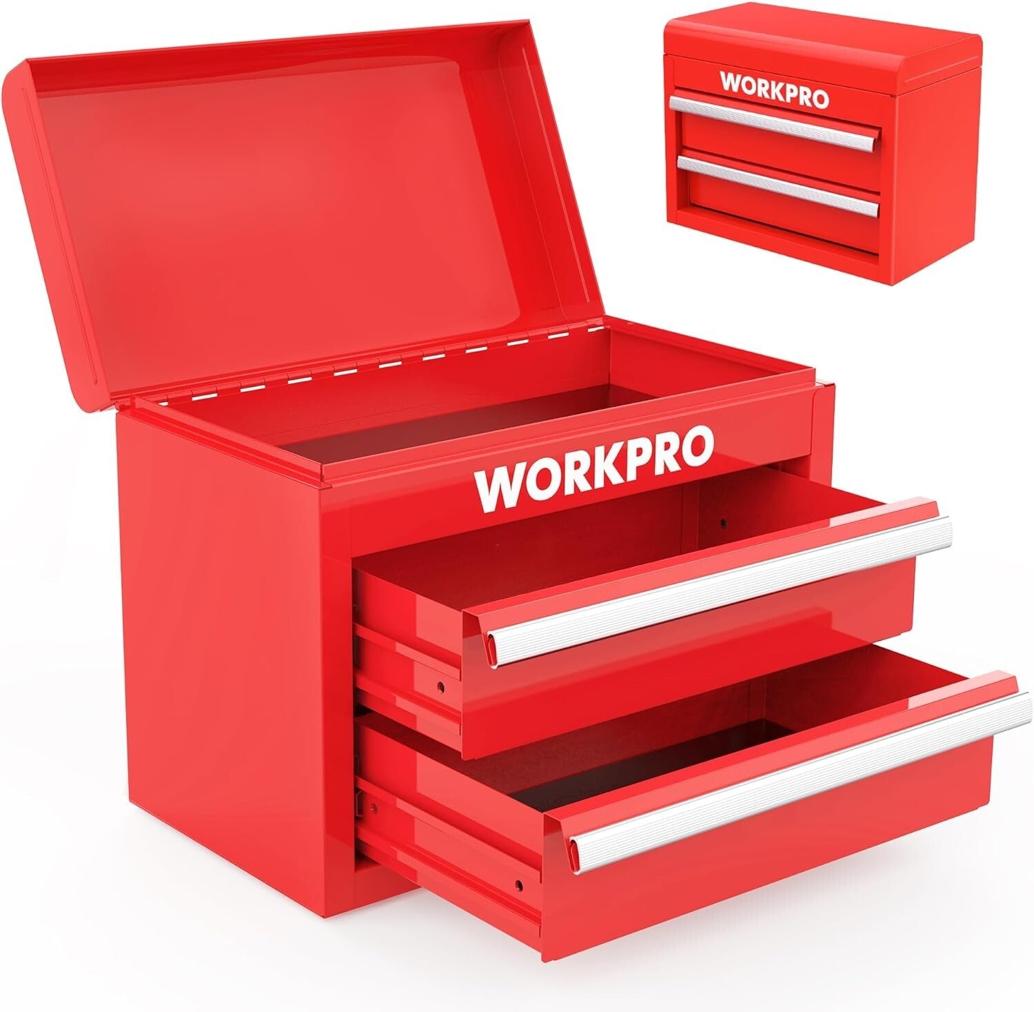 WORKPRO Mini Metal Tool Box with 2 Drawers by WORKPRO