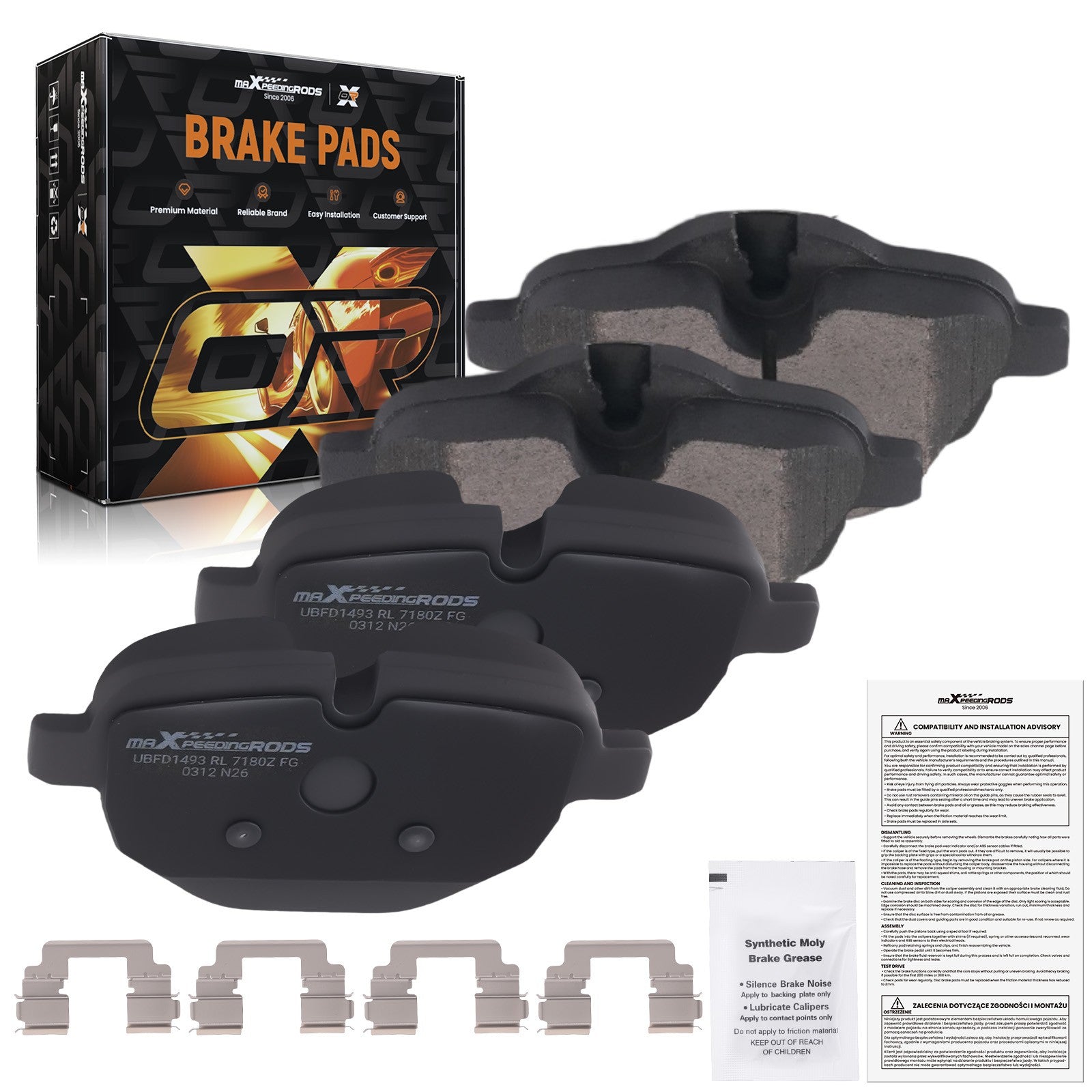 Rear Ceramic Brake Pads for BMW 528i 535i 530i X3 X4 2011-2022/ Z4