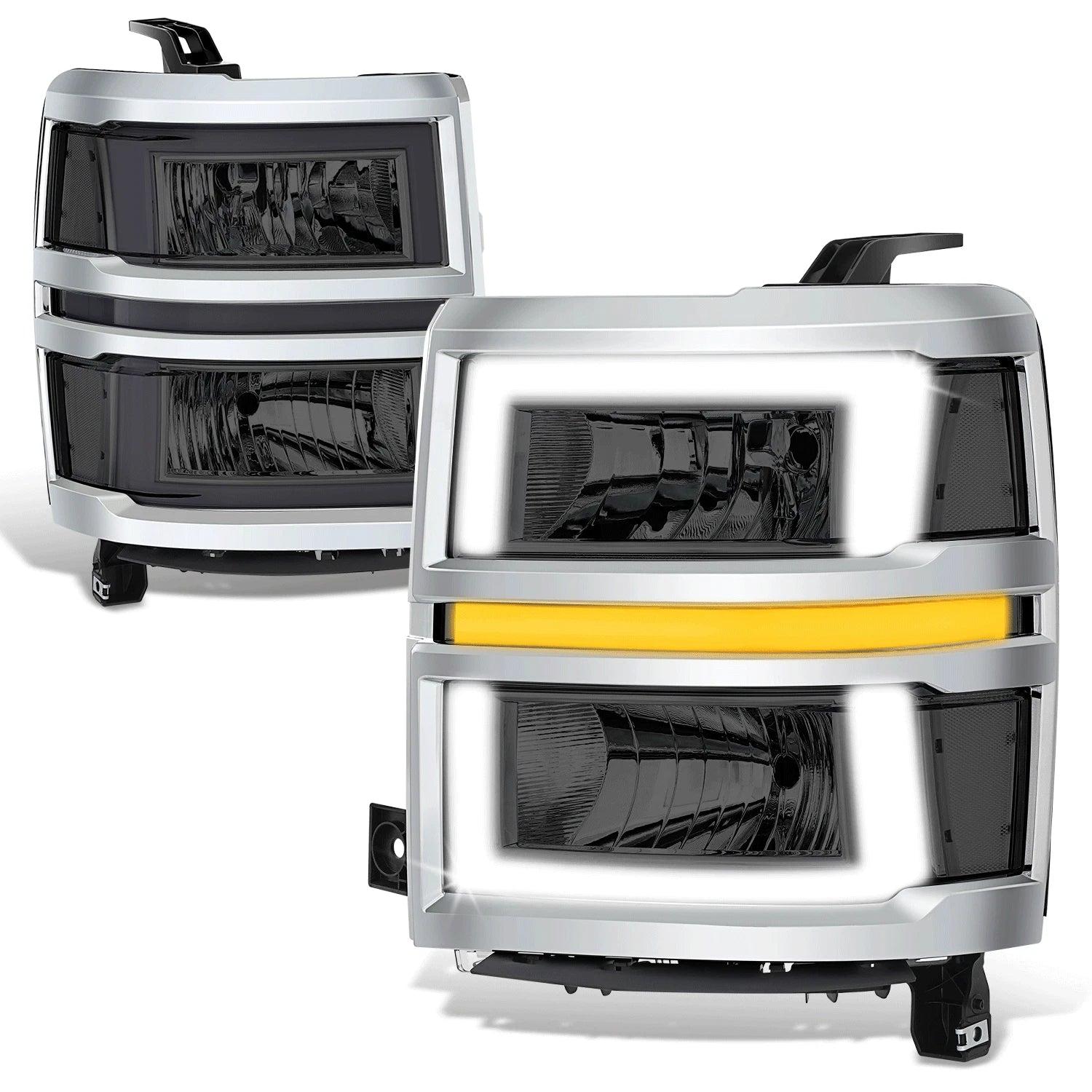 Fit 14-15 Chevrolet Silverado Smoked/clear 3d Led | Built Supply Co