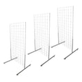 Set Of White Gridwall Panel T-leg Floor Standing Display Hanging 4
