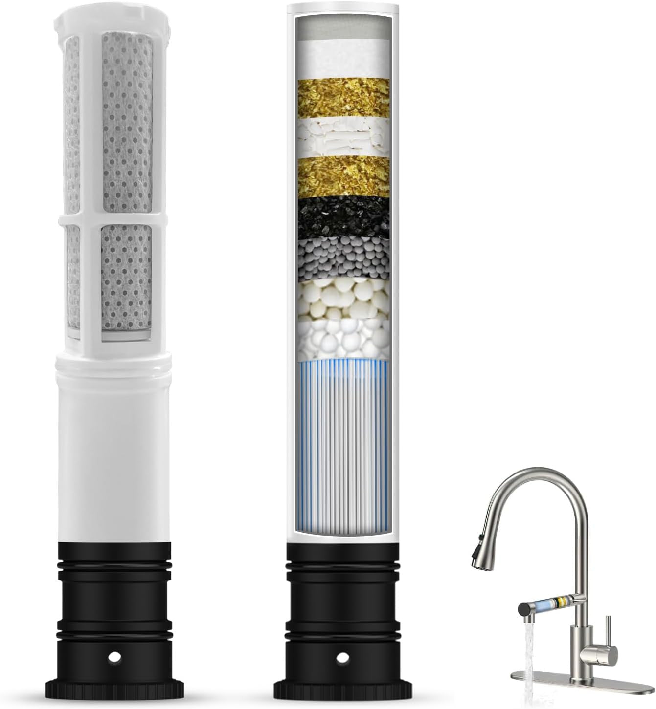 Replacement Filters for Filtered Kitchen Faucet with Pull down Sprayer