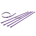X5 12" 5mm Stainless Purple Self-locking Zip Tie Cable Wire