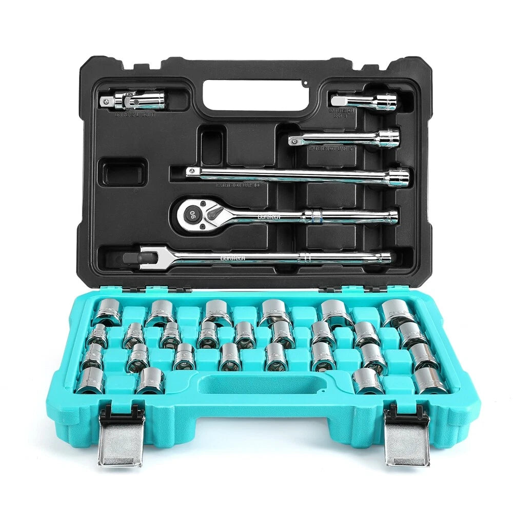 Duratech 1/2" Drive Socket Set Metric/sae Socket 1/2 Ratchet Socket