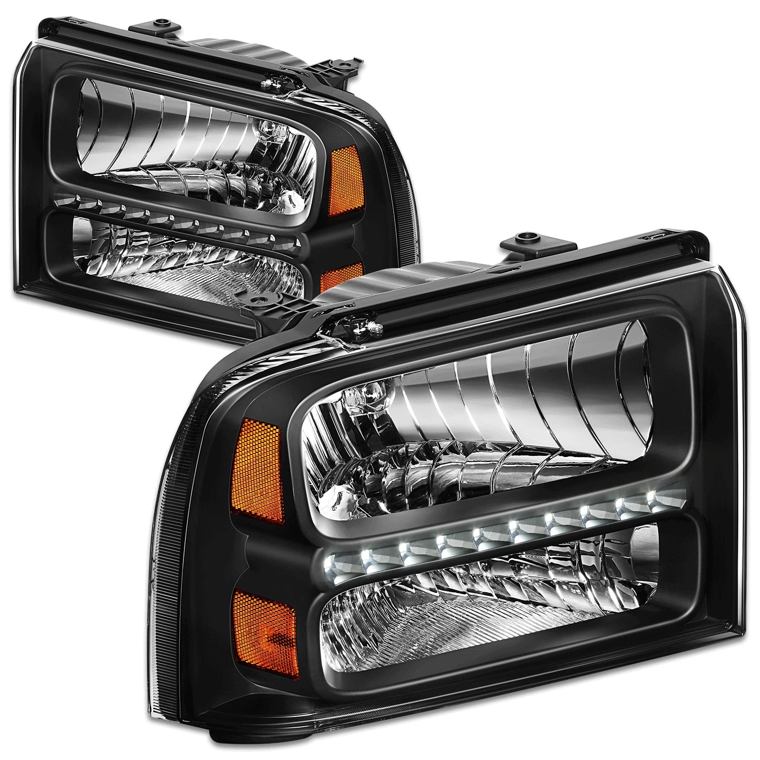 [Led Drl] Fit 2005-2007 Ford Super Duty Black | Built Supply Co