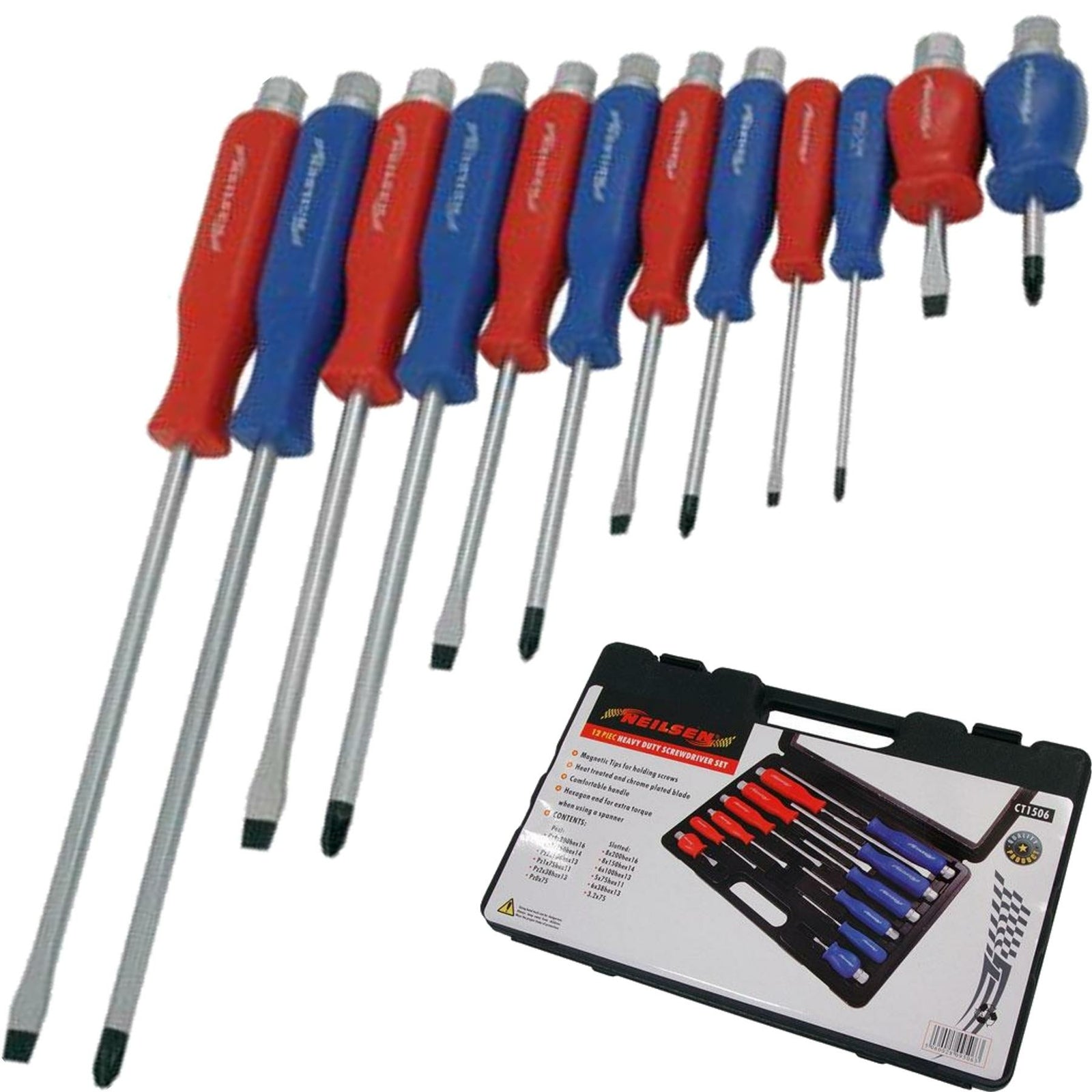 Neilsen 12pc Mechanics Phillips Pozi Screwdriver Set