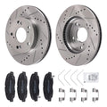 Front Disc Brake Rotors Ceramic Pads for Honda Civic 2012 2013-2015 DX EX LX HF