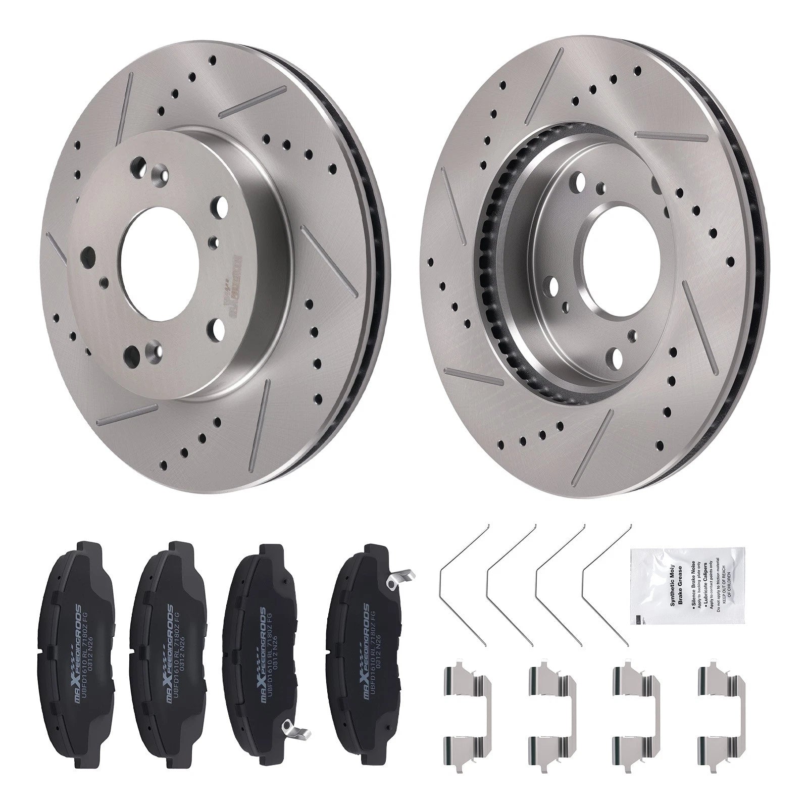 Front Disc Brake Rotors Ceramic Pads for Honda Civic 2012 2013-2015 DX EX LX HF