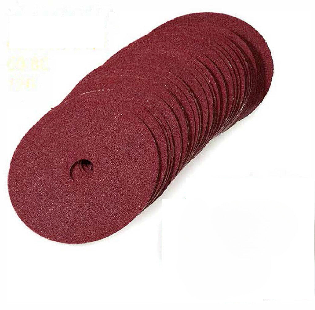 100PCS 5 Inch Calcined A/O Resin Fiber Sanding Discs 16 Grit by Unbranded