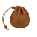 Drawstring Bag Cowhide Leather Wallet Coin Pouch Case Small Purse For