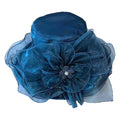 Organza Sun Hat Womens Summer Beach Uv Protection Floral Embroidered