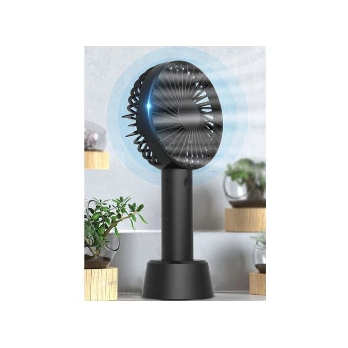 Blk Mini Fan Portable Usb Rechargeable Handheld Air Cooler Cooling