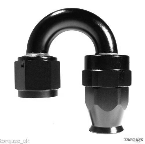 AN-12 (12AN JIC-12) 180 Degree fPTFE Stealth Black Hose Fitting
