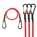 WORKPRO 4PCS 24" Heavy Duty Bungee Cord w/Hook Rubber Straps Strong
