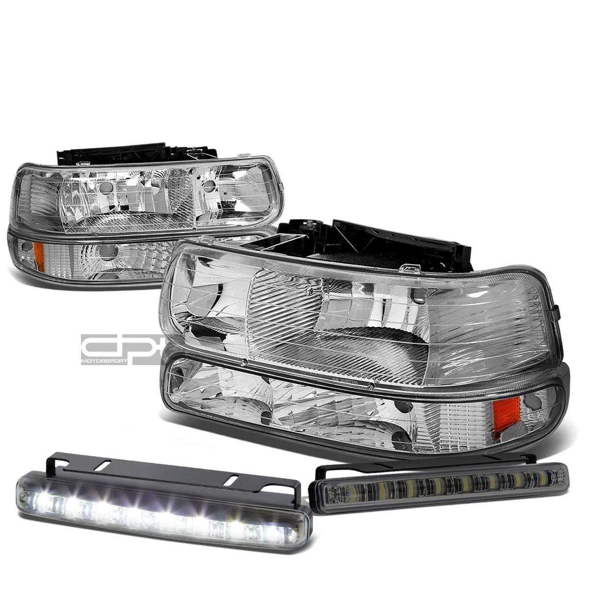 Chrome Housing Clear Lens Headlight+bump<wbr/>er+LED | Built Supply Co