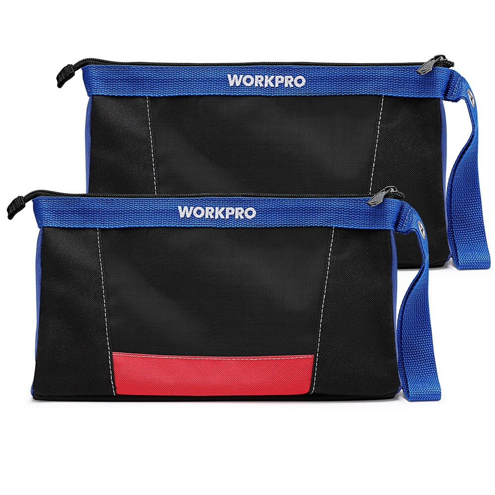 WORKPRO 12" Tool Pouches with Zipper 2-Pack Utility Bag Pouch for Tool