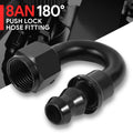 8an To 1/2" Barb T6061 180 Degree Push Lock Hose | Built Supply Co