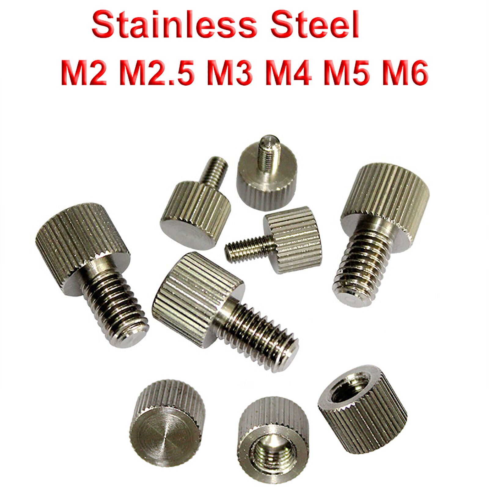 M2 M3 M4 M5 M6 Precision Knurled Thumb Screw/Nut Stainl