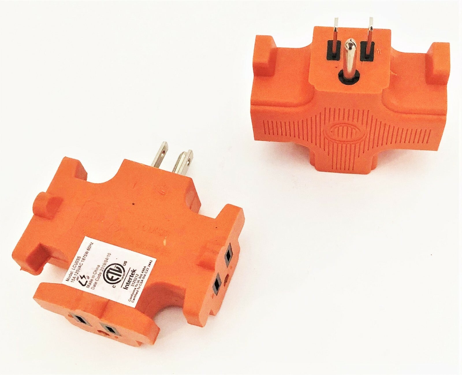 2 Intertek 3 Way Power Outlet Adapter