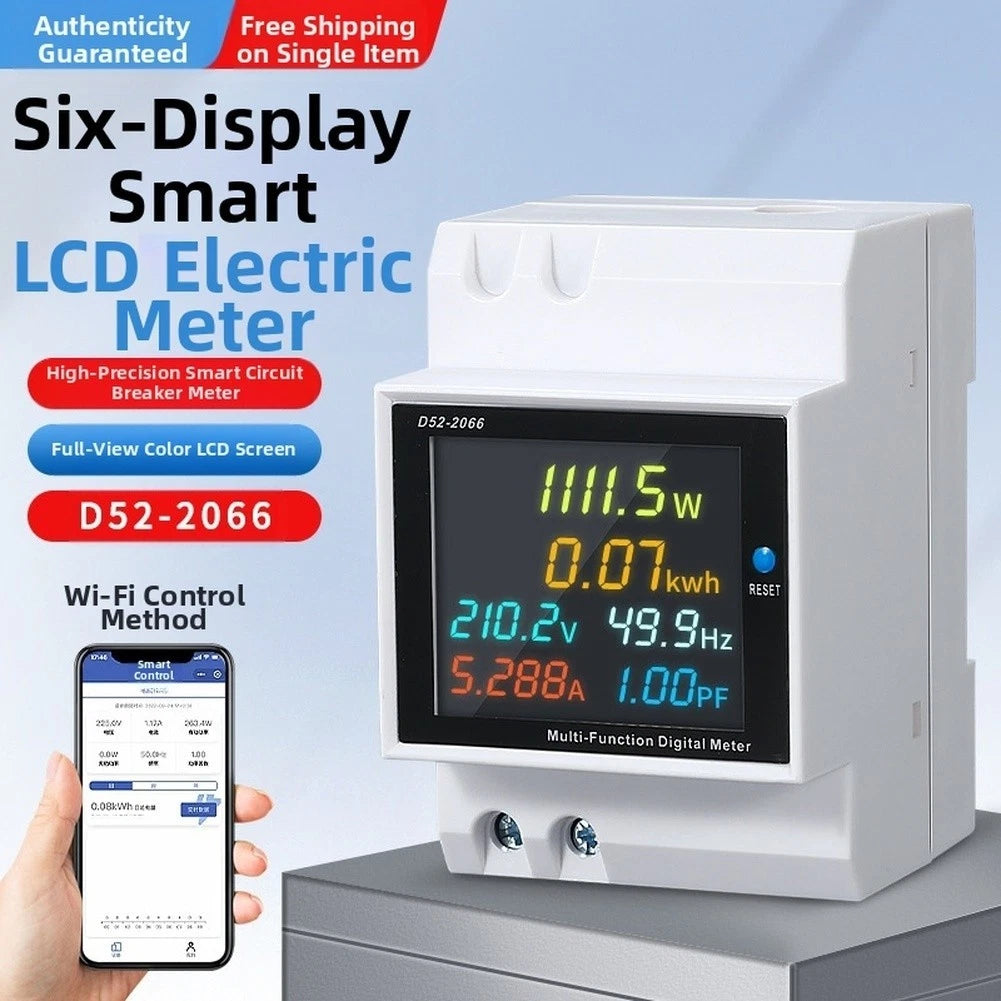 Multifunction Digital Energy Meter Single Phase 220V For Din Rail