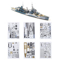 1:400 British Belfast Light Cruiser Ship 3d Paper Model Military