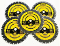 5 Dewalt 6-1/2" Carbide 24T Circular Saw Blades