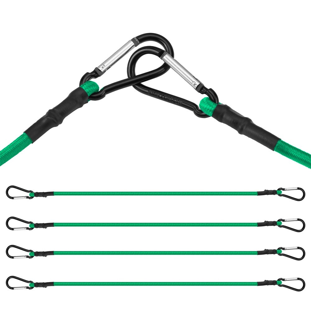 WORKPRO 4PC 24" Bungee Cord Superior Rubber Heavy Duty Strap Strong
