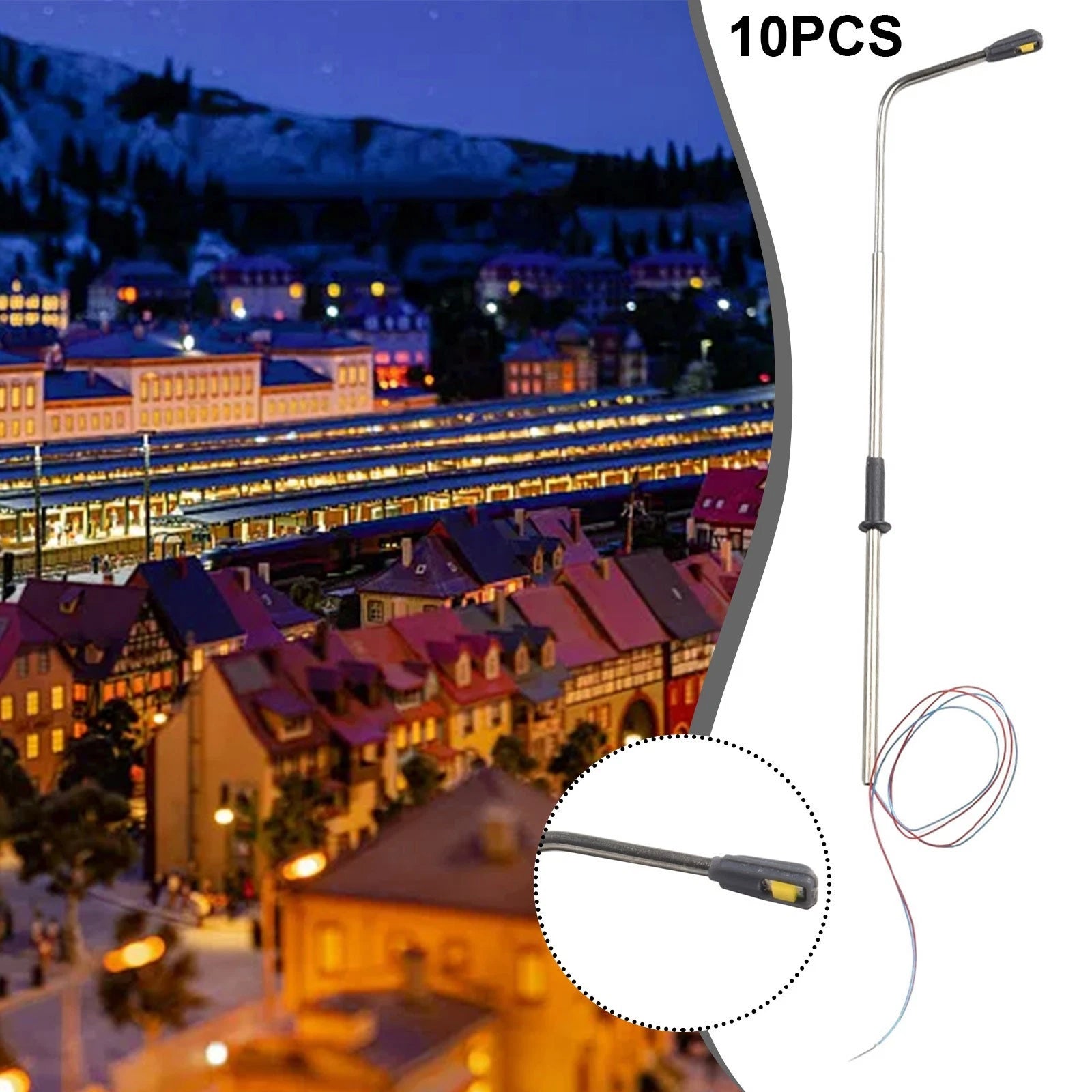 10*model Railway Warm White Ho Scale Lamps Post 1:87 Street Light