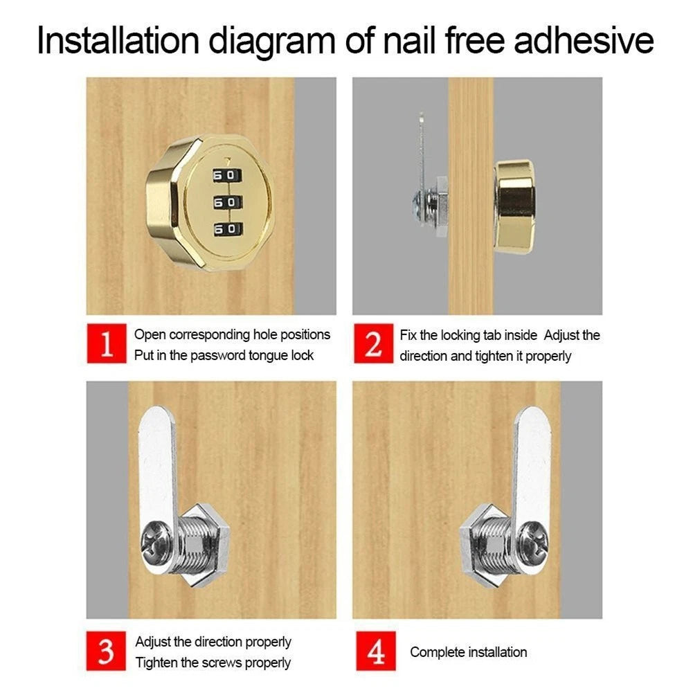 Zinc Alloy Password Lock 20mm With 3 Digit Combination For Lockers