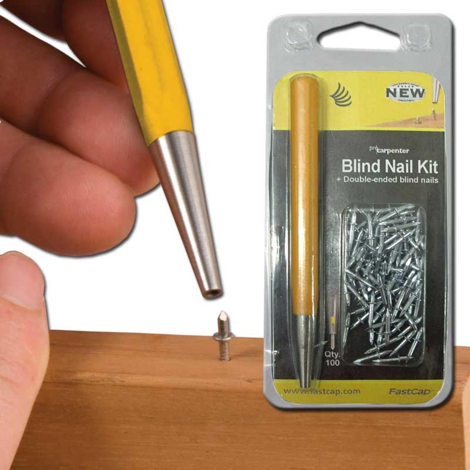 Fastcap Blind Nail Tool & Double Ended Nails X 100 9/5mm