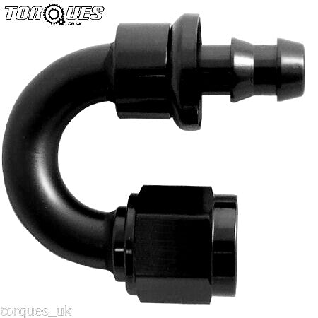 AN -6 (6AN AN6) 180 Degree 8mm 5/16" Barb Push on Hose Fitting in