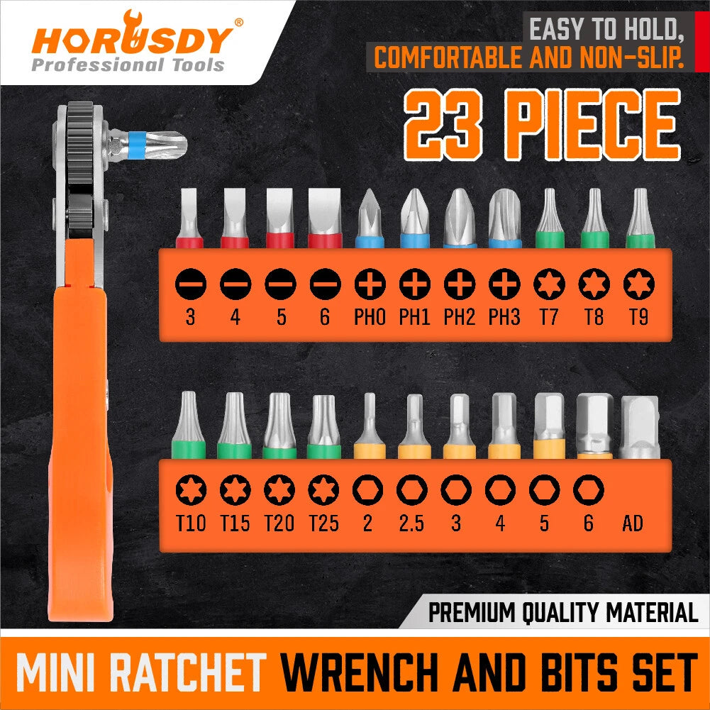 Mini Ratchet Wrench Screwdriver Hex Torx Bit Quick | Built Supply Co
