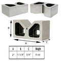 1 Set Pair Of 2 In X 3/4 In X 1-1/4 In Cast Iron V-blocks
