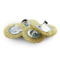 4" Crimped Wire Wheel Brush Brass Coated with 1/4" Hex Shank for Drill