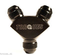 An -8 (an8 an 08) Billet Aluminium Y Block Adapter Fitting in Black