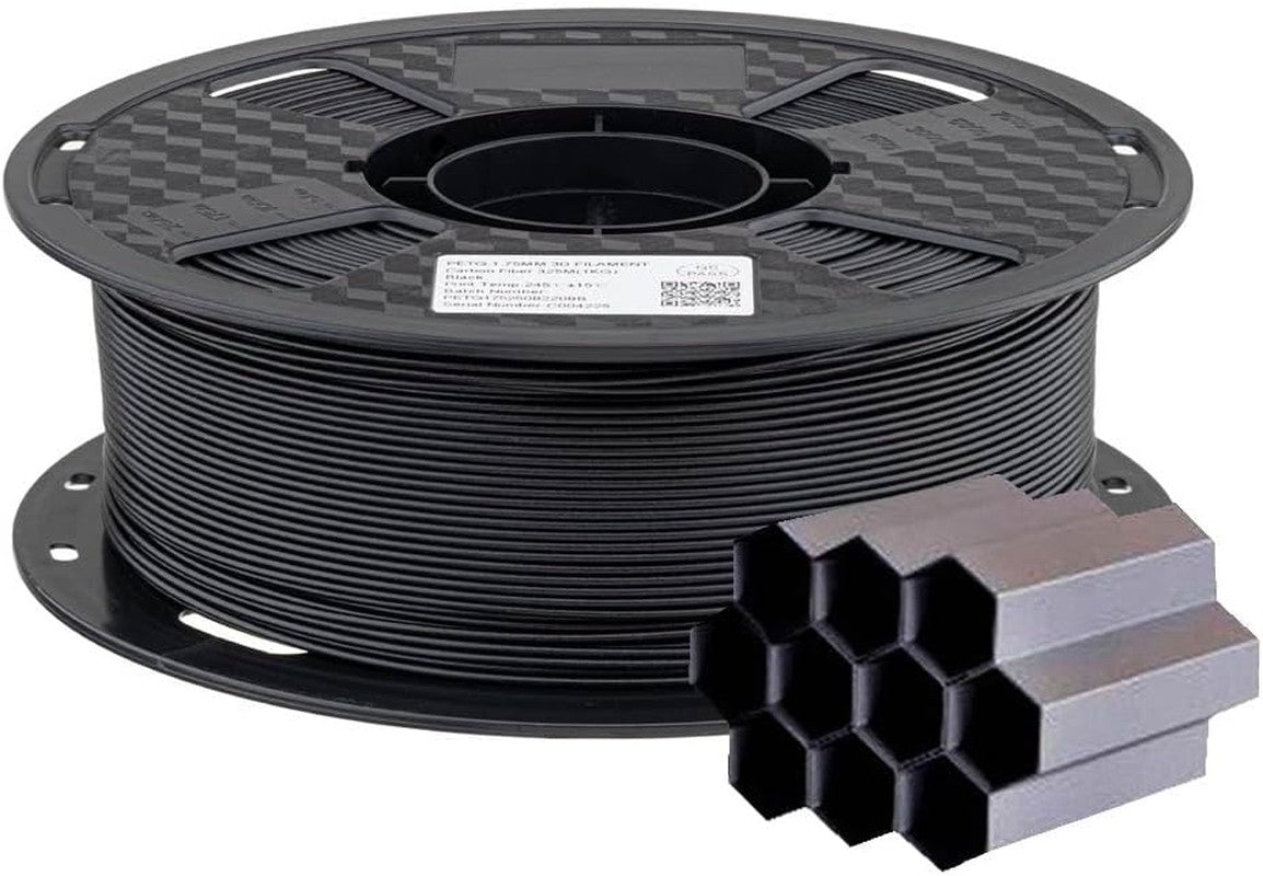 Carbon Fiber PETG 3D Printer Filament Black Carbon Fiber 1.75Mm 1KG