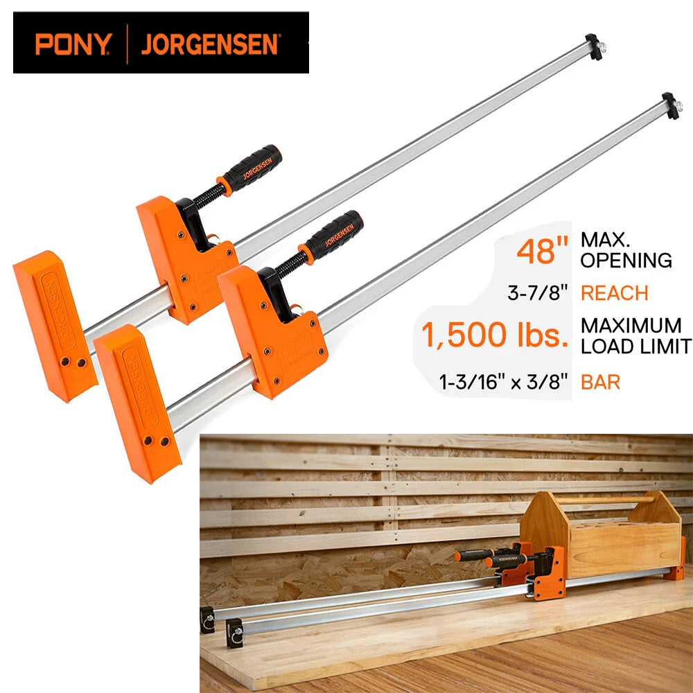Jorgensen 2 Pack 48-inch Bar Clamps 90°cabinet | Built Supply Co