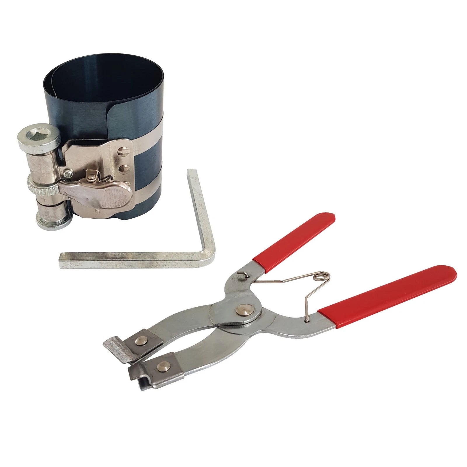 Voche® Piston Ring Compressor 50-125 X 75mm S/s Clamp & Pliers Set