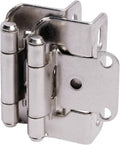 50 Pack 1/2" Overlay Brushed Nickel Cabinet Hinges for Cabinet Doors
