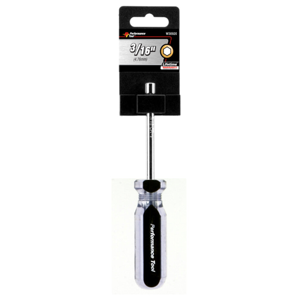 3/16" x 3" Nut Driver Chrome Vanadium Steel