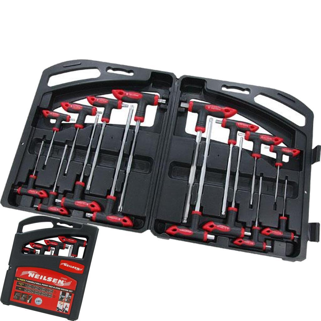 Neilsen 16pc Long Hex Allen Star Key Wrench Set - 2mm to 10mm by Neilsen