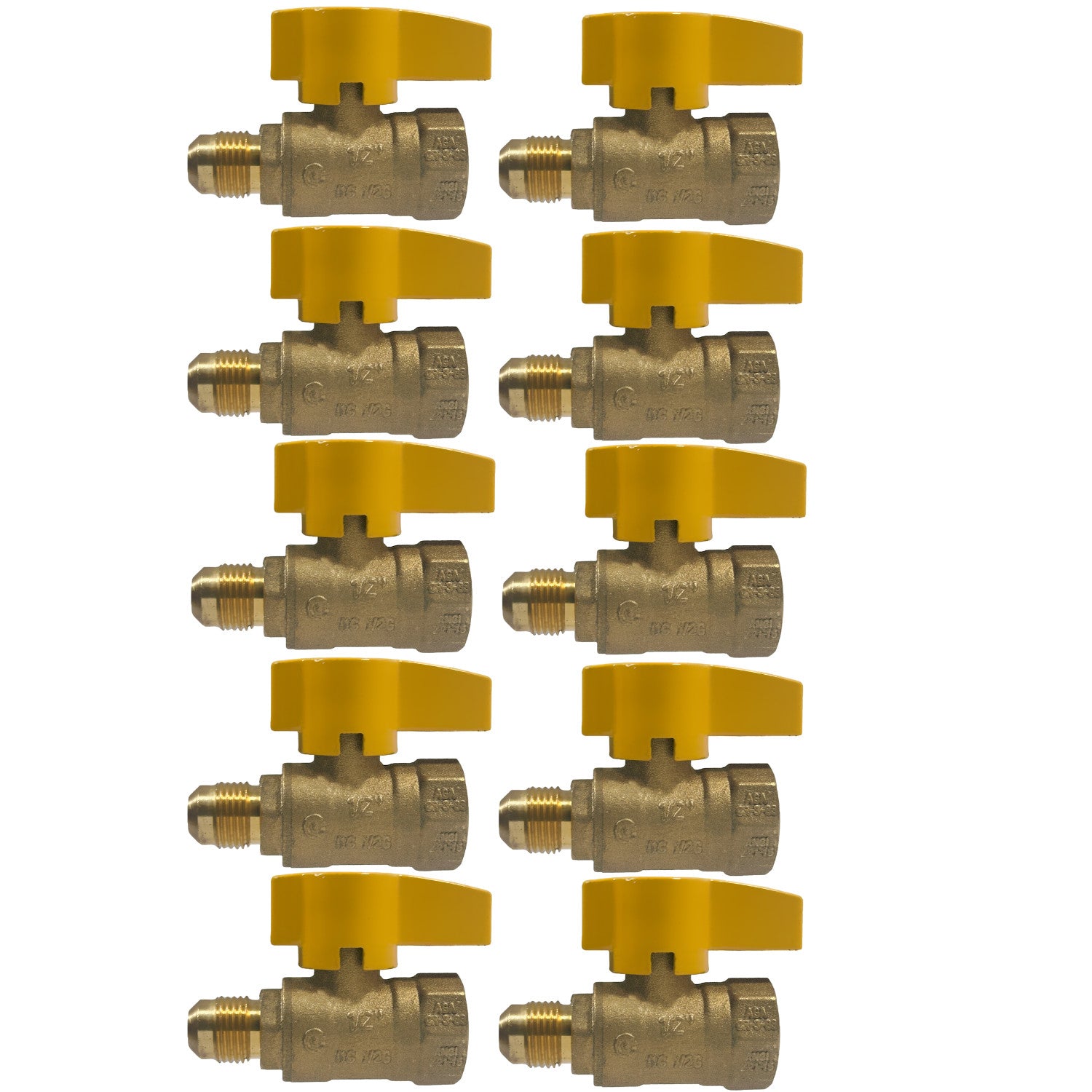 XFITTING 3/8" Flare Gas Ball Valve - 10 Pack