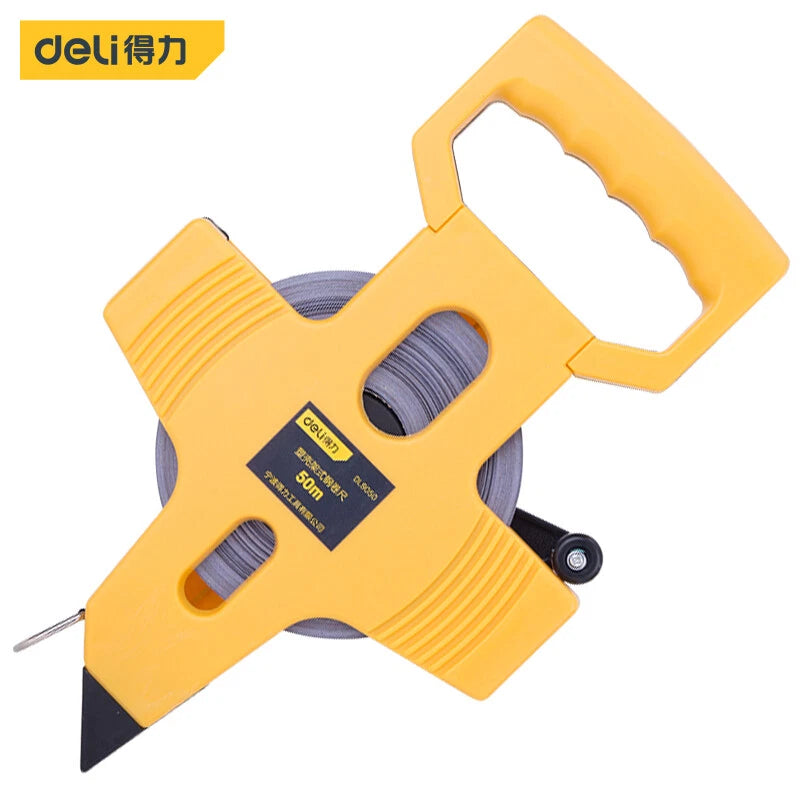 Deli 50mx12.5mm Retractable Measuring Tape Steel Tape With Plastic