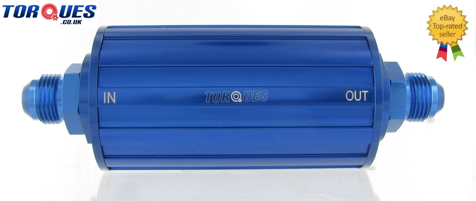 An -6 (an6 Jic -6) Blue Anodised High Flow Billet Fuel Filter 30