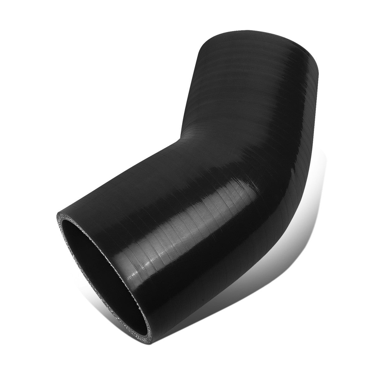 2.75"-3"45 Degree Transition Reducer 4-Ply Black Silicone Intercooler