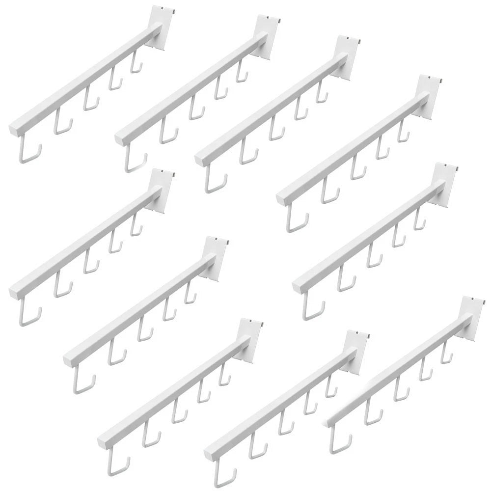 10-pack White Gridwall Waterfall Arms 17.5" Square Tube Faceouts With