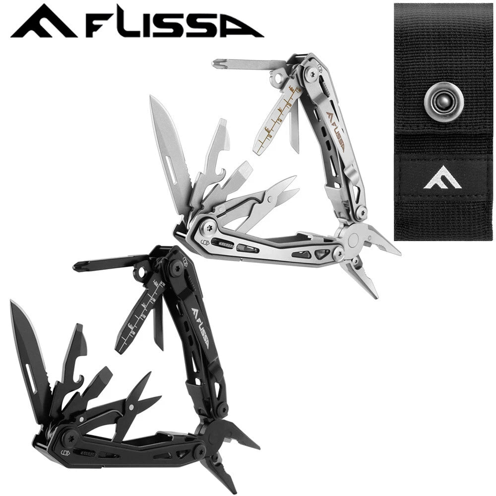 Flissa 16-in-1 Stainless Steel Multi Tool Pliers Edc Multitools