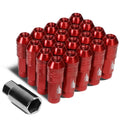 J2 7075 Forged Aluminum M12x1.5 7cm Open-end Lug Nut Set W/adapter Red