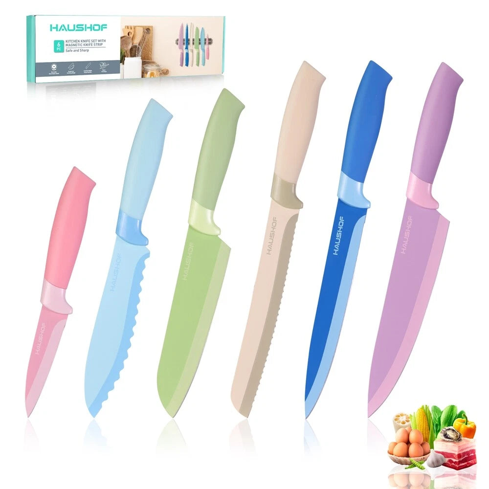 Haushof Kitchen Knife Set Stainless Steel Chef Knives W/magnetic