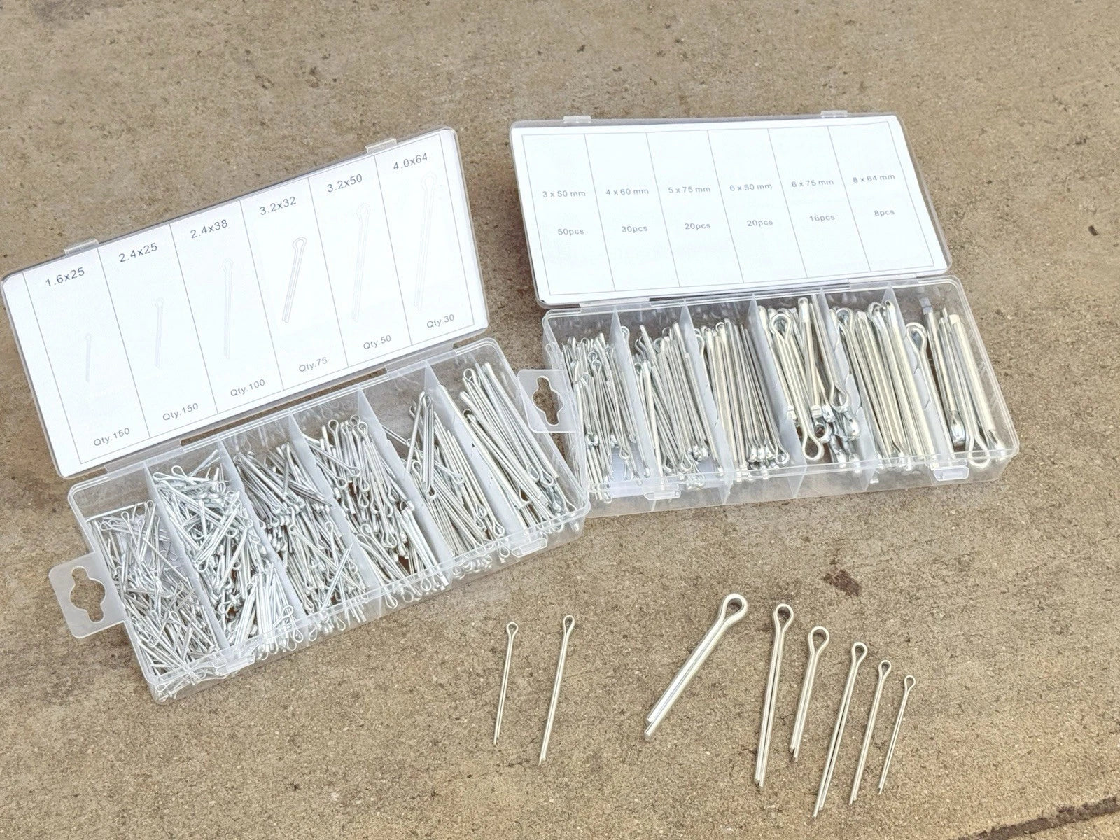 Straight Cotter Pin Assortment 12 Variety Size Fitting Split Clip Key